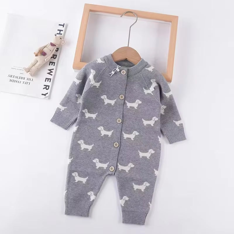 SnugTale – Cartoon Knit Sweater Jumpsuit for Babies & Toddlers