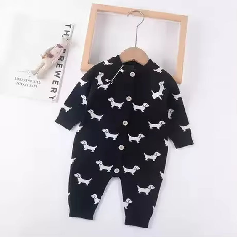 SnugTale – Cartoon Knit Sweater Jumpsuit for Babies & Toddlers